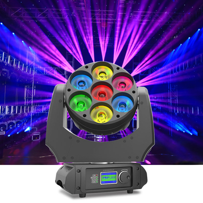 1 RGBW 7x40w의 작은 단계 DJ LED 움직임 전조등 모임 눈 7 PC 40w DMX 빔 세정 줌 4