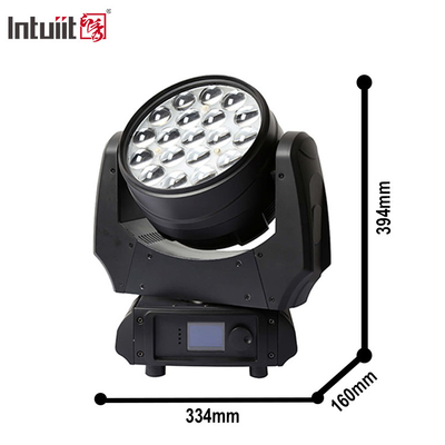 줌 이동 LED 세탁등 19x10w 4 in 1 고보 프로젝터 Rgbw 헤드라이트 파티 무대 조명 효과 바 나이트 클럽 디스코