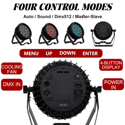90W RGBW DMX512 4인1 LED PAR 라이트 DJ 디스코 바 파티에 대한 무대 조명 효과