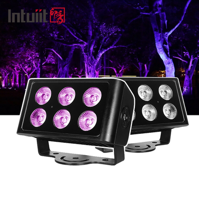 IP65 방수 6x5W RGBW 4 in 1 LED 홍수 조명 DMX 제어 비행기 스팟 조명 배경 스택 DJ 디스코 스테이지 조명