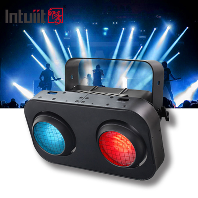 Dmx512 스트로브 앰버 따뜻한 흰색 2x90W 2 눈 LED 청중 블라인드 라이트 LED Cob 블라인드