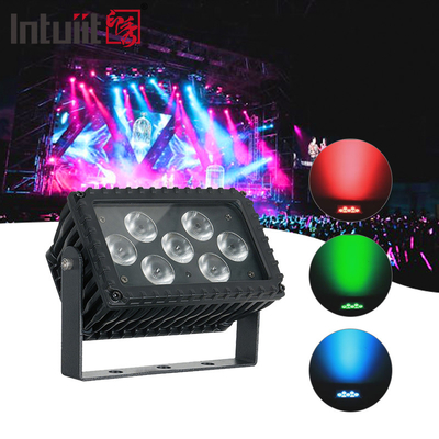 7x3W RGB 야외 LED 홍수등 25도 벽 세척기 DMX 제어