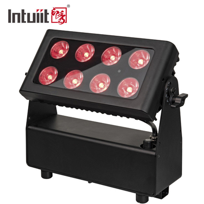 8*15W RGBW 4 In 1 배터리 전동 LED 평면 패트 라이트 야외 방수 스테이지 라이트 DMX 제어 DJ 디스코 장비 조명