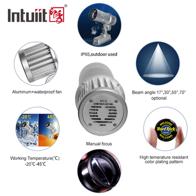 60W 맞춤형 LED HD 색상 변경 실내 및 외부 ip65 방수 회전 광고 이미지 프로젝션 램프 고보 로고 프로젝터