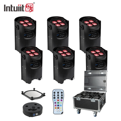 IP54 미니 업라이트 4X12W 배터리 스포트라이트 4 LED 무선 DMX & IR 원격 업라이트 디스코 클럽 파티 스테이지 업라이트