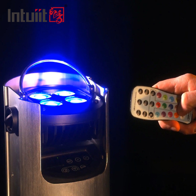 IP54 미니 업라이트 4X12W 배터리 스포트라이트 4 LED 무선 DMX & IR 원격 업라이트 디스코 클럽 파티 스테이지 업라이트