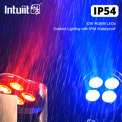 IP54 미니 업라이트 4X12W 배터리 스포트라이트 4 LED 무선 DMX & IR 원격 업라이트 디스코 클럽 파티 스테이지 업라이트