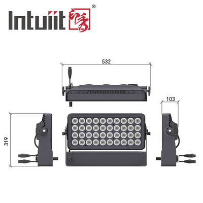 옥외 Ip65 방수 400W RGBW 4In1 도시 컬러 LED 벽 세탁 라이트