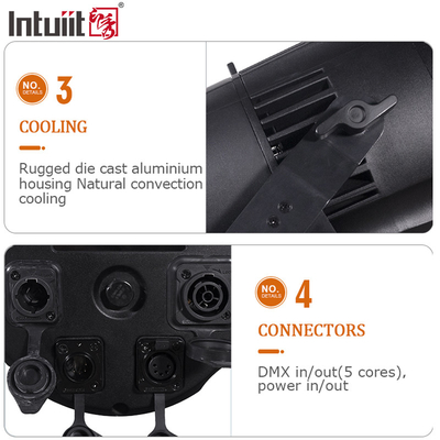 200W COB LED 라이트 선형 확대 10 ~ 55도 RGBW 극장 회의실 홍수 빛 DMX LED PAR