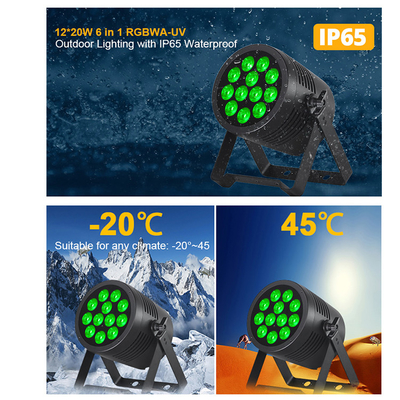LED Par Light 12*20W 6 in 1 RGBWA-UV Par Can 스테이지 라이트 파티 바 KTV 효과 DJ 조명