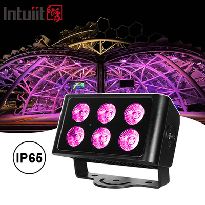 6x5W 4pcs LED Beads Outdoor Square IP65 방수 DMX 스테이지 라이트 홍수 라이트 RGBW 4 In 1