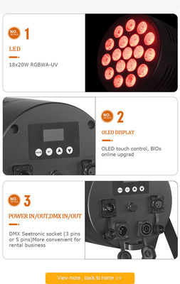 18x20w LED 파 라이트 바 RGBWA UV 6in1 알루미늄 DMX 무대 조명 웨딩 DJ 파티 디스코 클럽용