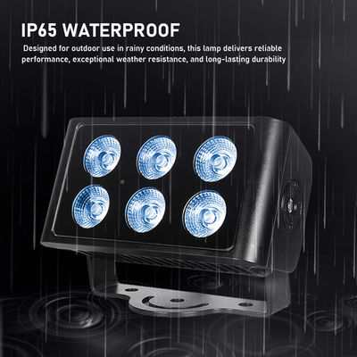 6x5W 방수 Ip65 사각 RGBW LED 옥외 투광등 옥외 정원 조경 장식 사각 LED 스포트라이트 투광 조명