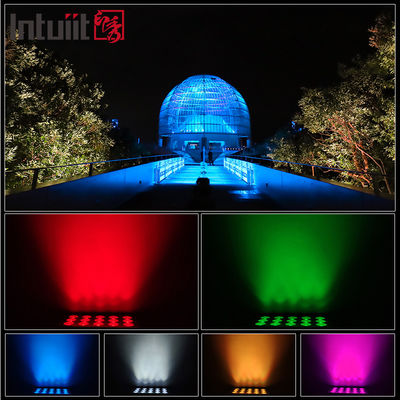 15x5W RGBW 4-in-1 IP65 실외 LED 투광등 — 정원, 무대 및 건물 조명을 위한 DMX512 방수 광각 빔
