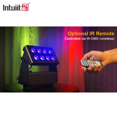 8x15W 배터리 전원 LED 투광 조명 야외 무선 RGBW 4in1 충전식 업라이트 파 Luces LED para Fiestas DJ