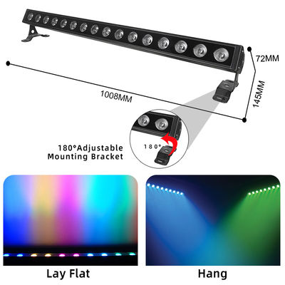 16X 5W RGBW LED 벽 조명 바 DMX512 제어 선형 조명 DJ 정원용 IP65 DMX512 제어