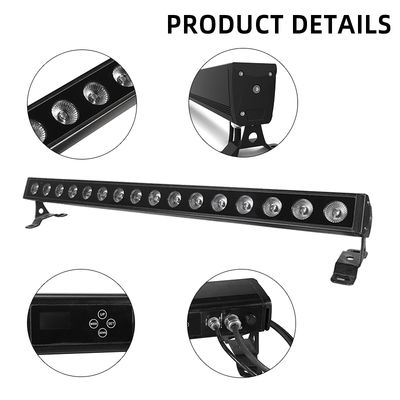 16*5W LED 벽 세척 조명 RGB DMX IP65 알루미늄 하우징 야외 방수 벽 세척 조명 DMX512 야외 건물 조명