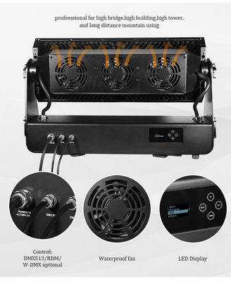 1500W RGBW 4IN1 IP65 LED 벽 세척 조명 DMX 무대 워시 조명 야외 도시 색상