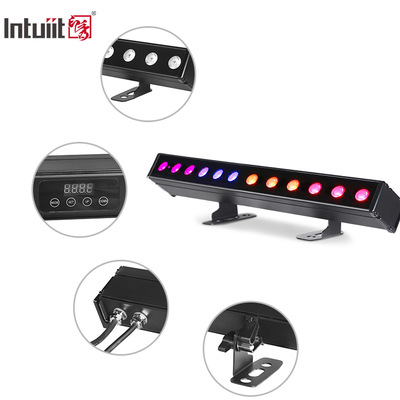 IP65 배터리 전력 LED 벽 세탁기 12pcsx2W Rgbw 4in1 LED 바 라이트 아웃도어