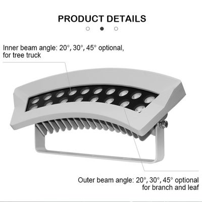 야외 나무 조명용 색상 변경 기능이 있는 36W LED 투광등 IP65 알루미늄 램프 바디 AC 전원 공급