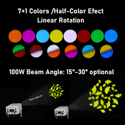 100W 방수 야외 LED 고보 프로젝터 DMX512 제어 로고 프로젝터 IP65 방수 고보 라이트