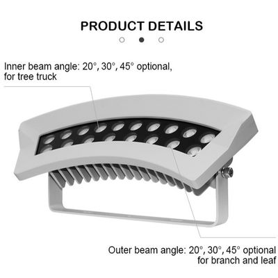 전문 RGBW LED 건물 나무 투광 조명 방수 IP65 DMX512 LED 투광등 야외 외관 조명용 36W