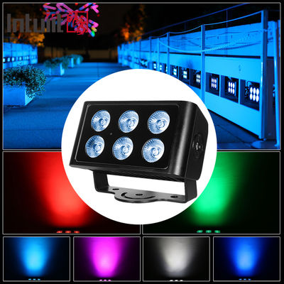 야외 6x5W RGBW 4in1 LED 홍수 조명 IP65 방수 DMX512 건축 세탁 조명 건물 정원 정면 벽 세탁기