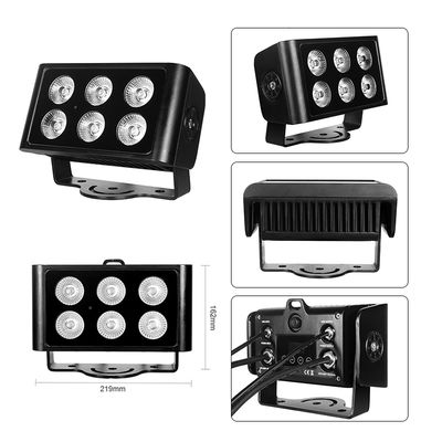 야외 6x5W RGBW 4in1 LED 홍수 조명 IP65 방수 DMX512 건축 세탁 조명 건물 정원 정면 벽 세탁기