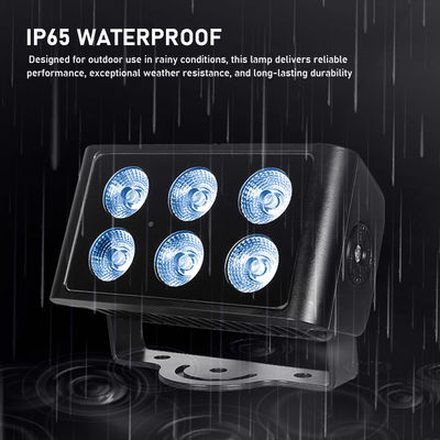 야외 6x5W RGBW 4in1 LED 홍수 조명 IP65 방수 DMX512 건축 세탁 조명 건물 정원 정면 벽 세탁기
