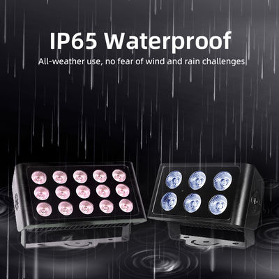 전문 IP65 방수 LED 홍수 조명 15x5W RGBW 4 in 1 야외 풍경 스팟 조명 알루미늄 건축 세척 조명