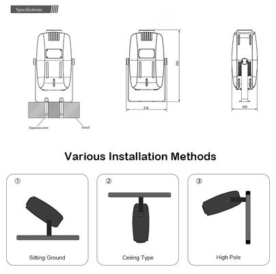 전문 400W IP65 방수 야외 풍경 건축 LED 물 파동 효과 라이트