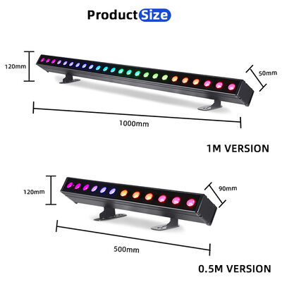 방수 LED 워시 라이트 바 12/24x2W RGBW 4-in-1 IP65 알루미늄 DMX512