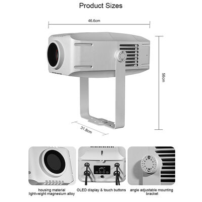 LED 로고 고보 프로젝터 400W IP65 옥외 DMX512 맞춤형 패턴 조명 (건물, 광고 및 이벤트용)