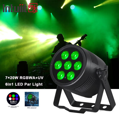 LED 7*20W RGBWA-UV 6-IN-1 IP65 방수 파 라이트 MX 컨트롤 야외 무대 파 라이트 테마파크용