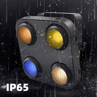 400W 방수 4구 블라인더 조명 (RGB, 온백색, 호박색 포함) - 무대 LED 블라인더 IP65 관객 조명