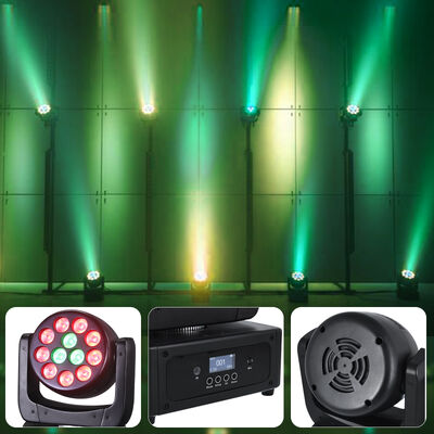 12x8W RGBW 4in1 LED 무빙 헤드 DJ 조명 DMX512 9° 빔 워시 무대 조명 (무대, 나이트클럽, KTV, 웨딩 공연용)