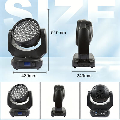 전문 37x10W RGBW 4in1 LED 줌 워시 이동 헤드 라이트 DMX512 무대 조명 DJ 디스코 이벤트 웨딩 파티 쇼