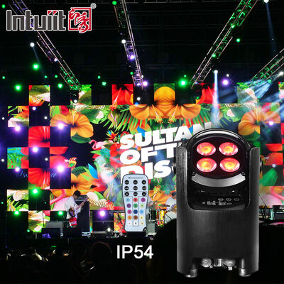 전문 IP54 무선 DMX 배터리 LED PAR 라이트 4 * 12W RGBW 4-in-1 - 원격 제어 웨딩 업라이트