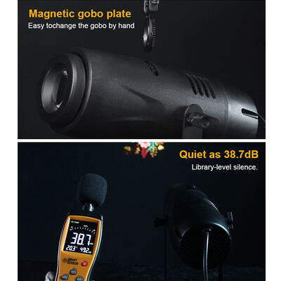 프로페셔널 40W LED 실내 고보 프로젝터 라이트 회전 맞춤 이미지 로고 프로젝션 램프 웨딩 레스토랑 쇼핑몰 장식