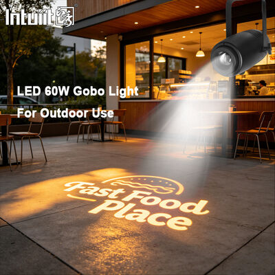60W 고화질 LED 로고 프로젝터 야외 빛 IP65 방수 고보 프로젝터 LED 광고 조명