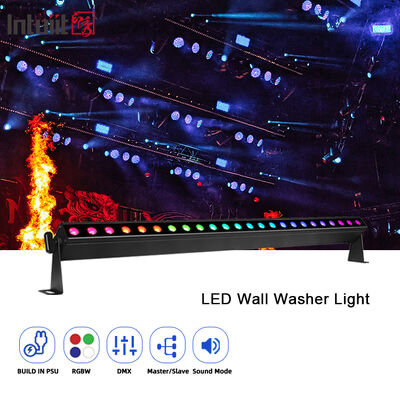 전문 9도 좁은 빔 LED 벽 세척기 24x2W RGBW 4in1 DMX512 실내 선형 세척 라이트 바 스테이지 이벤트