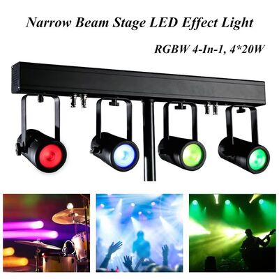 4x20W RGBW 4-in-1 LED PAR 업라이트 키트 ∙ 4.5° 窄光 DMX512 웨딩, DJ 및 이벤트용 스테이지 세척 시스템