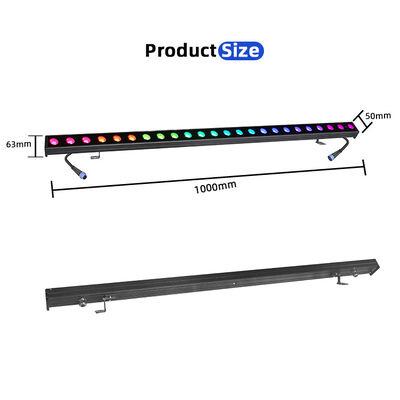 2x24W RGBW 4-in-1 IP65 야외 LED 선형 벽 세척기 DMX512 건물, 다리 및 풍경용 방수 세척등