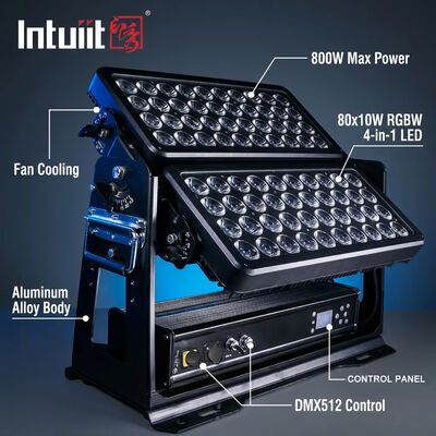400W 800W 1500W 고전력 LED 홍수 조명 IP65 방수 DMX512 야외 경기장 건물 산업 건설 조명