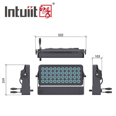 400W 야외 IP65 방수 도시 색상 40x10W RGBW 4in1 LED 벽 세탁등