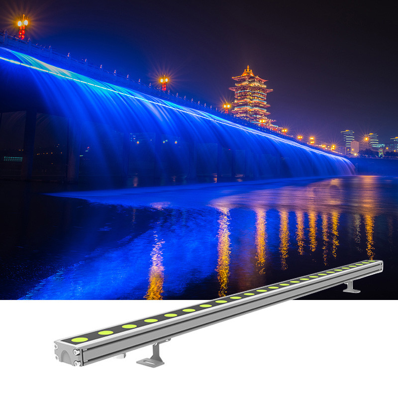 24W DMX512는 직선 벽 세탁기 빛에게 0.3M 0.5M 1M 40' 빔 각을 보내게 했습니다