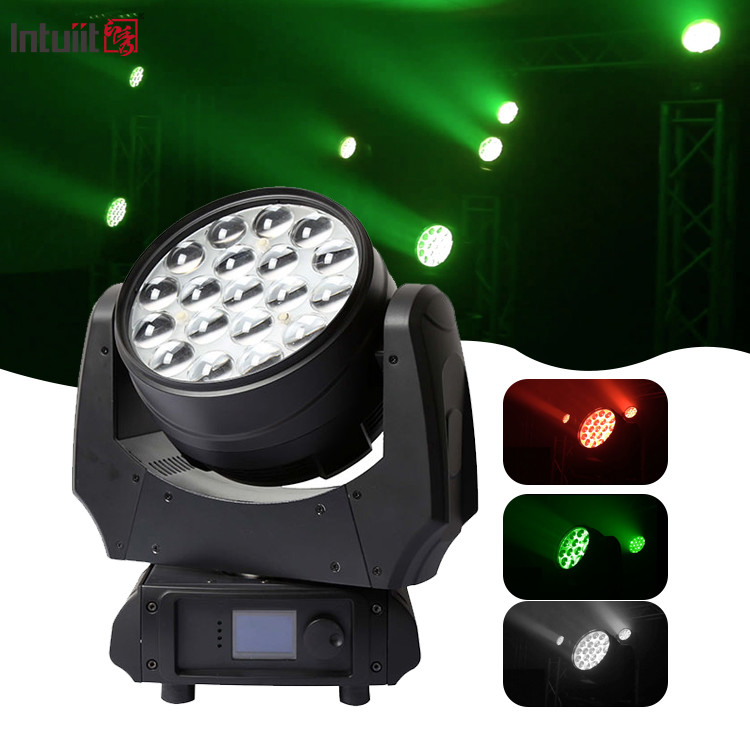 줌 이동 LED 세탁등 19x10w 4 in 1 고보 프로젝터 Rgbw 헤드라이트 파티 무대 조명 효과 바 나이트 클럽 디스코