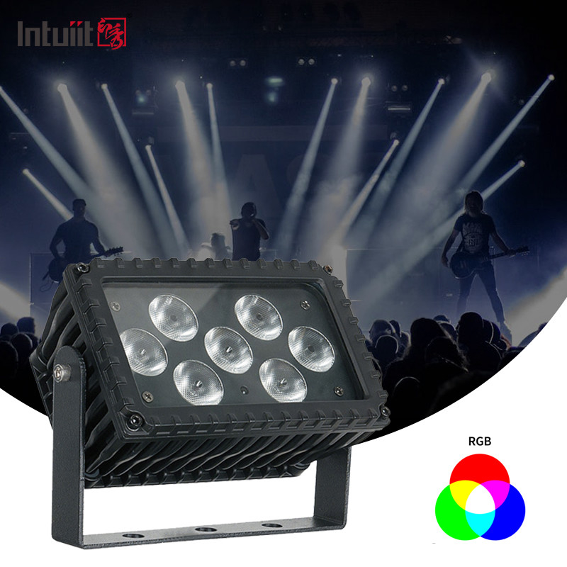7x3W RGBW LED 야외 25도 각 건축 프로젝션 플라드 라이트 건물 전면등
