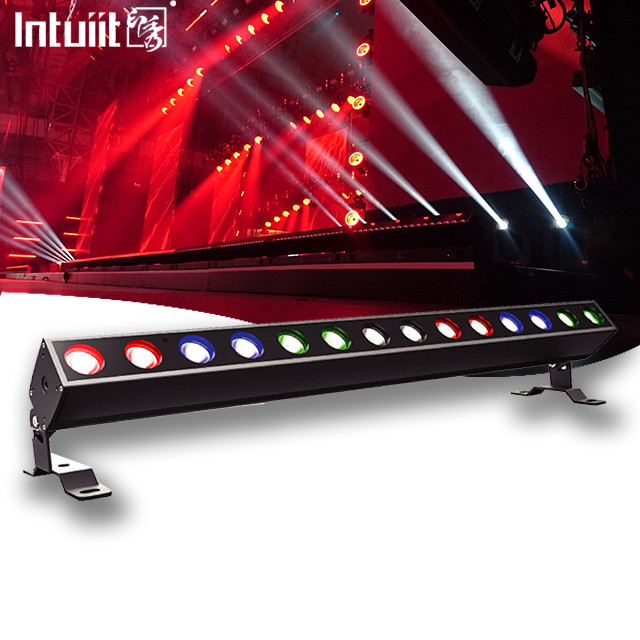 스테이지 LED DMX 라이트 바 14x10W RGBW 4IN1 LED 벽 세탁 라이트 스트로브 벽 세탁 바 교회 파티 DJ 스테이지