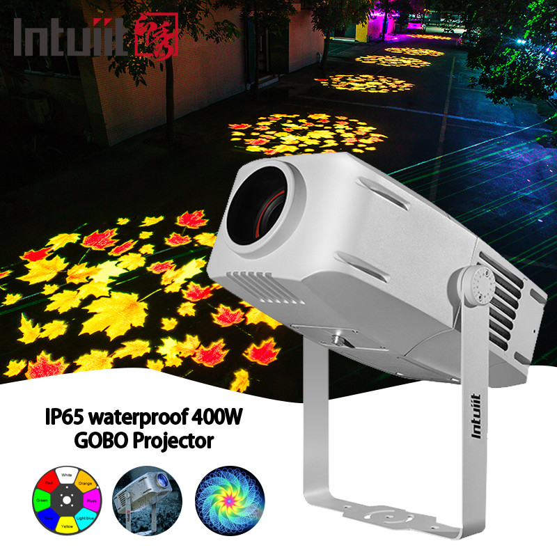 맞춤형 400W 야외 IP65 방수 회전 광고 이미지 프로젝션 램프 고보 상점 로고 프로젝터
